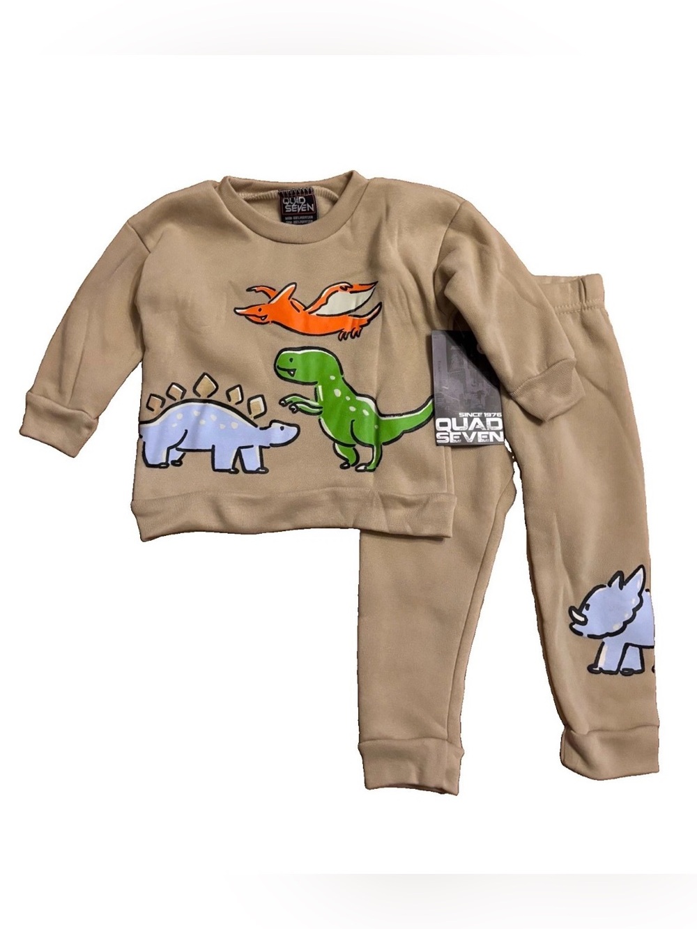Quad Seven Baby Boys 2-Piece Dinosaur Sweatshirt & Jogger Set - 12 Months